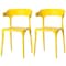 Fabulaxe Modern Plastic Outdoor Dining Chair with Open U Shaped Back, Yellow, PK 2 QI004228.YL.2 - alternate 1